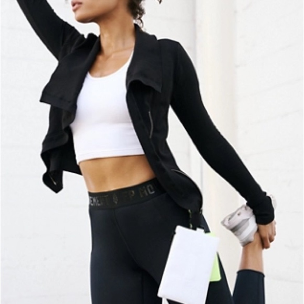 Free People Black Athletic Mercury Moto Jacket XS/S
